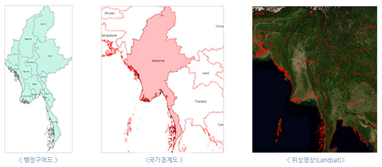 DIVA-GIS - 행정구역도, 국가경계도, 위성영상(Landsat) 관련 이미지
